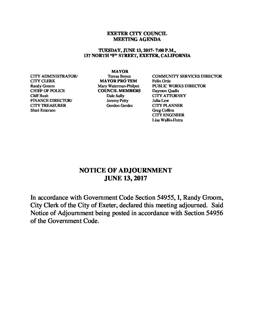 CCAgendaJUNE132017 Adjourned