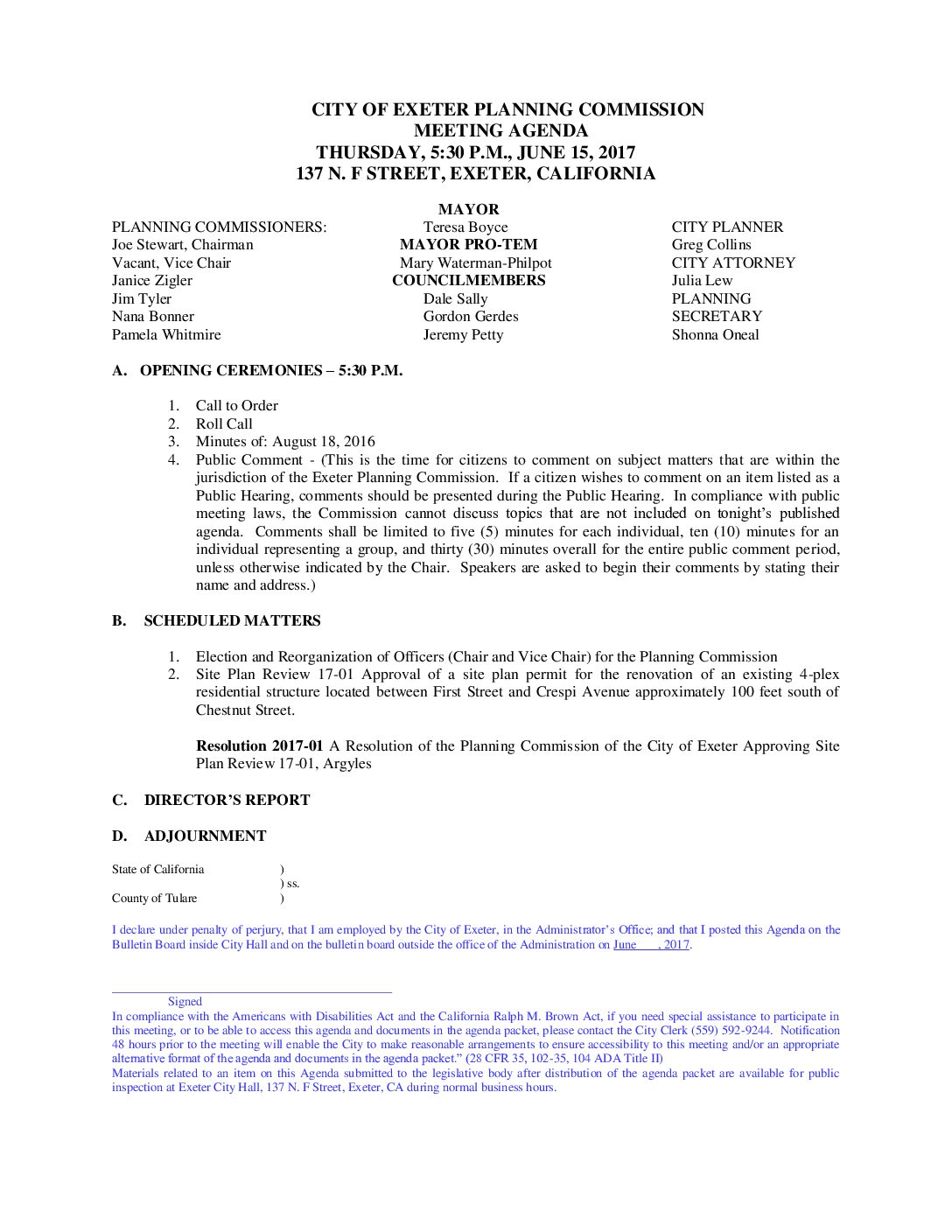 PC AGENDA JUN 15 2017