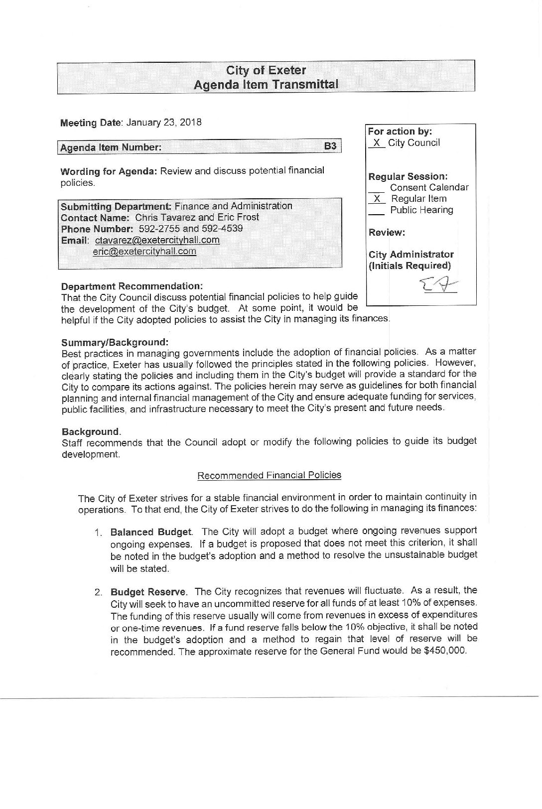 CC Staff Reports 012318