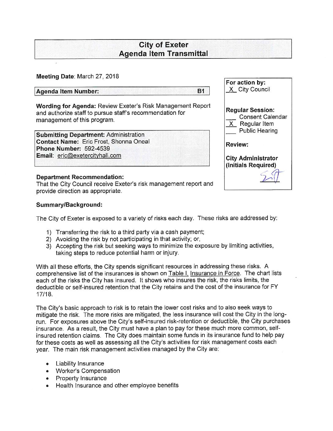 Staff Reports 032718