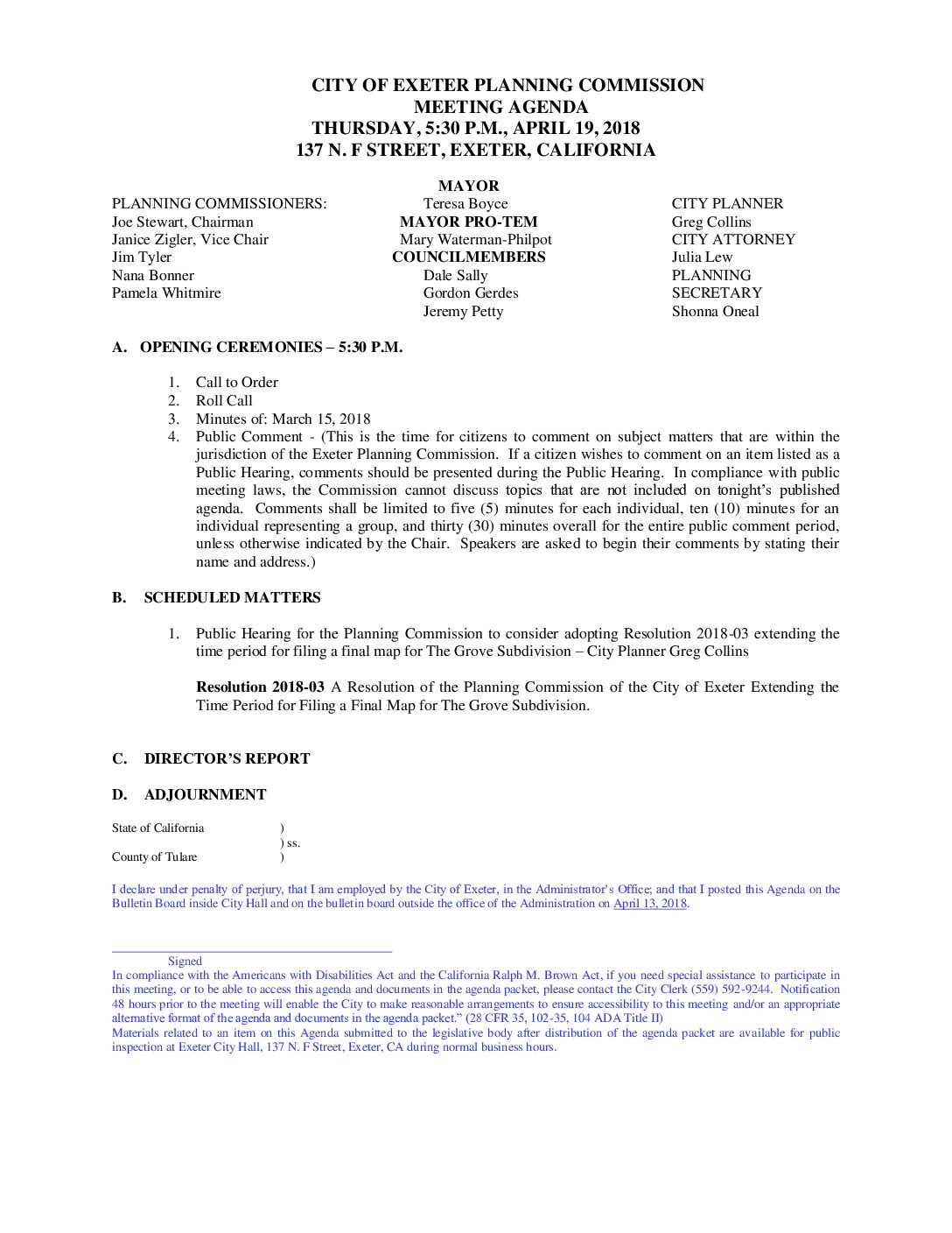 PC AGENDA Apr 19 2018