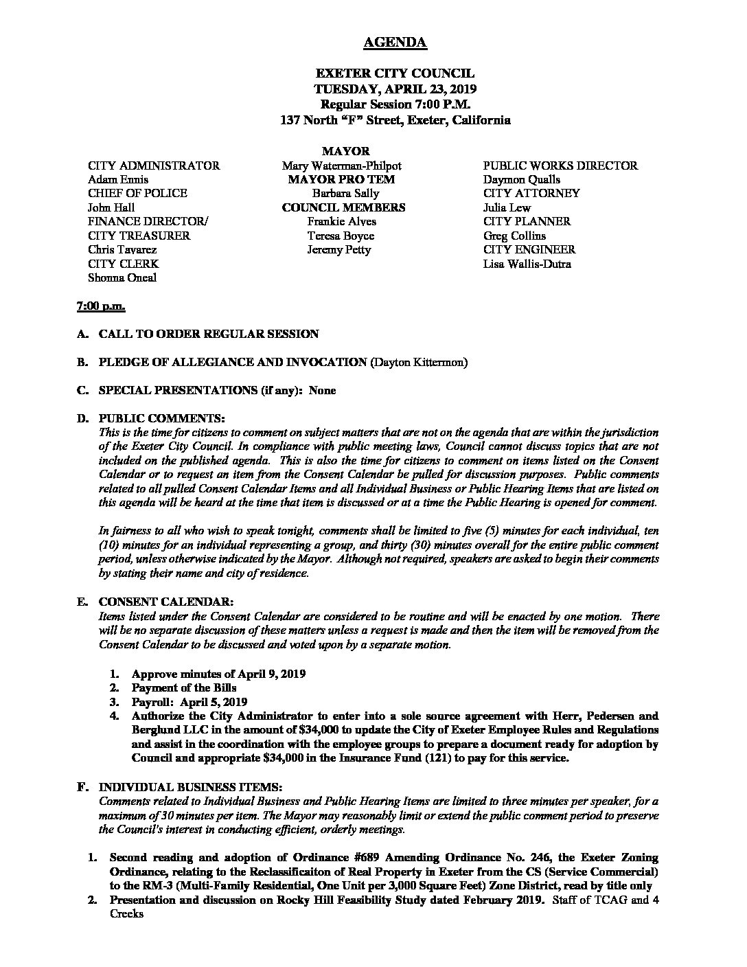 CC Agenda 042319
