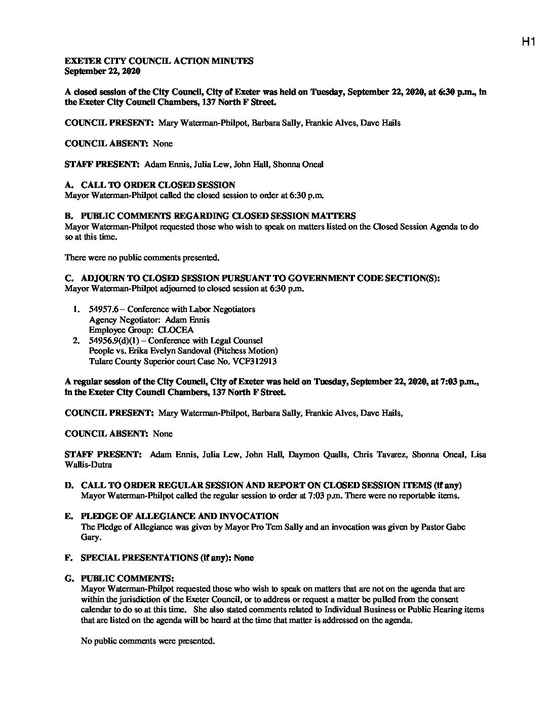 CC Staff Reports October 13 2020
