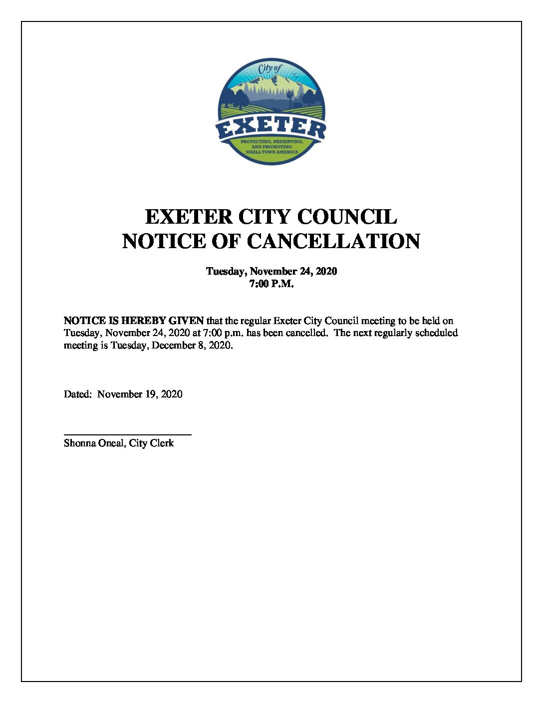 CC Ntc of Cancellation November 24 2020