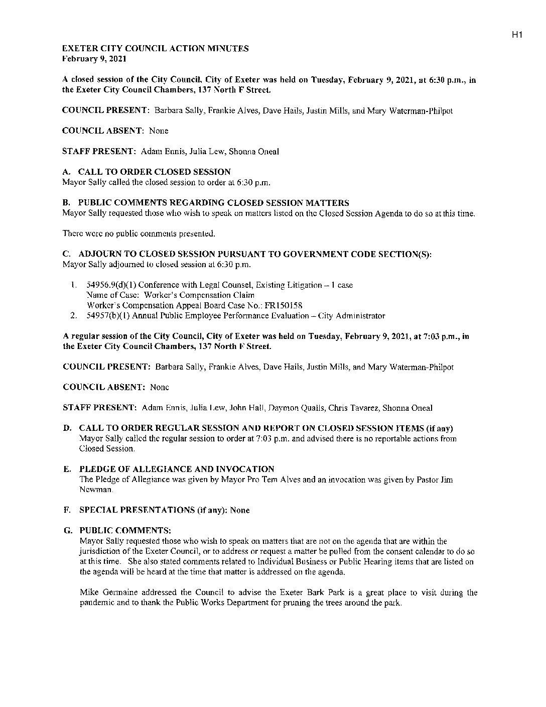 CC Staff Reports February 23 2021