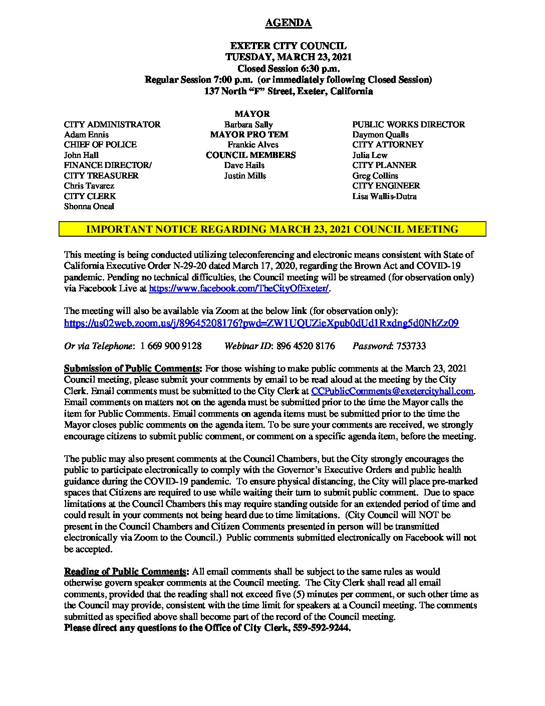 CC Agenda March 23 2021