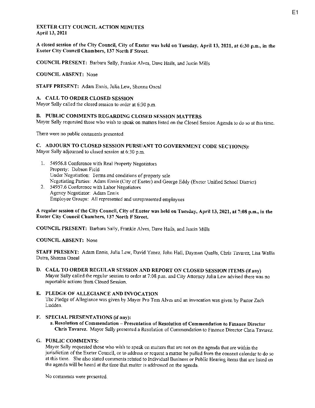CC Staff Reports April 27 2021