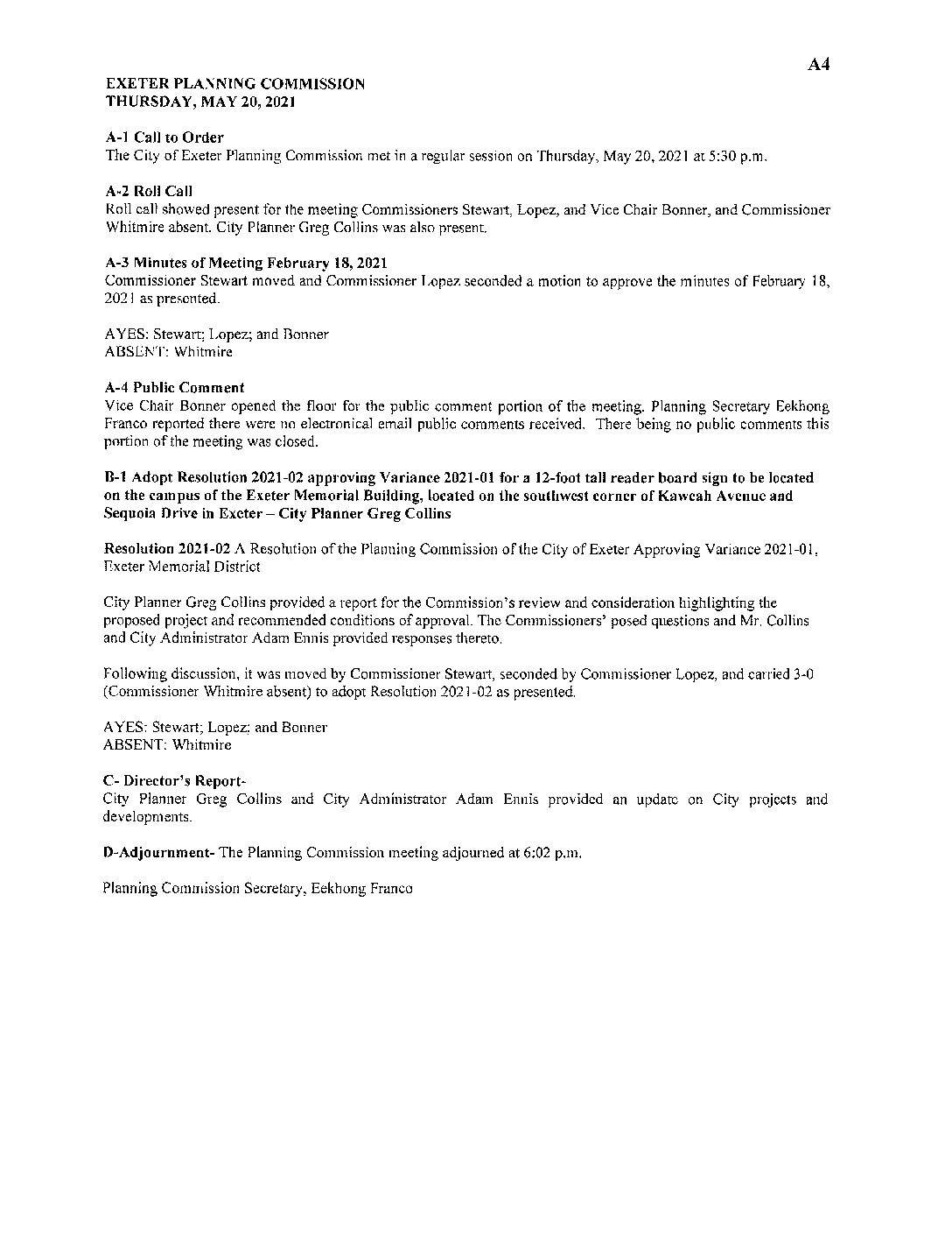 061721 PC Staff Reports