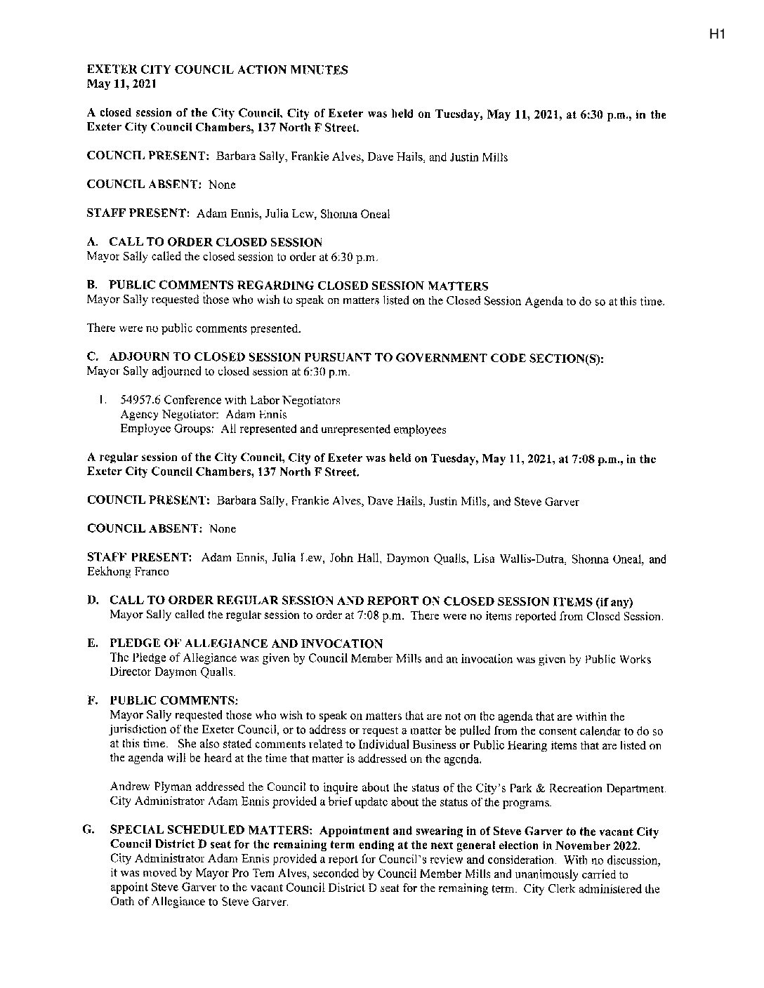 CC Staff Reports June 8 2021