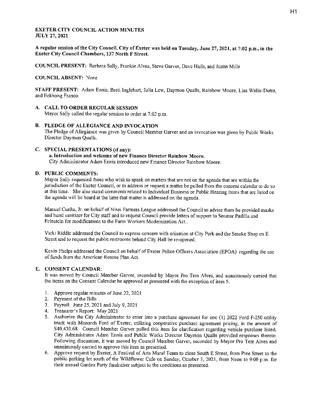 CC Staff Reports August 10 2021