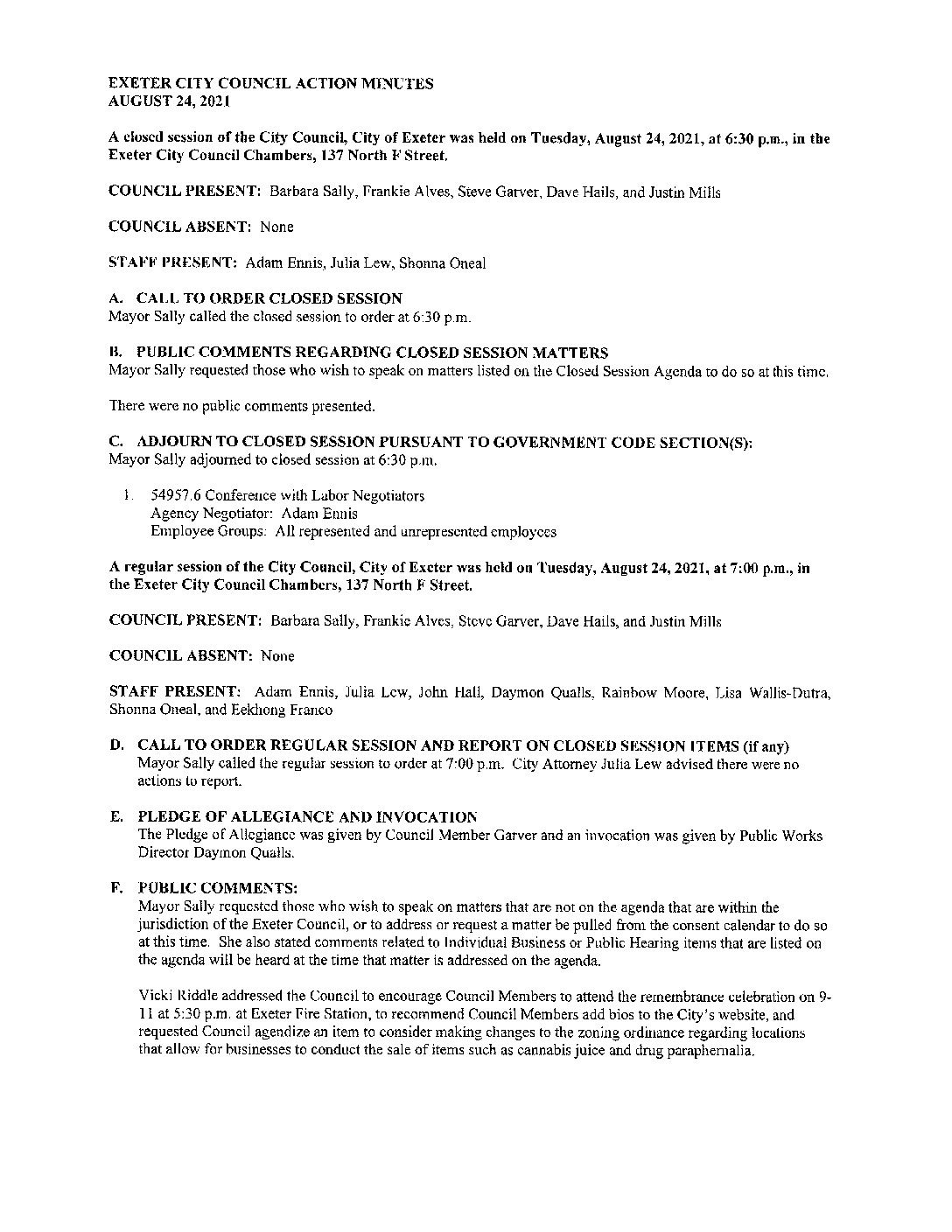 CC Staff Reports 9 14 21