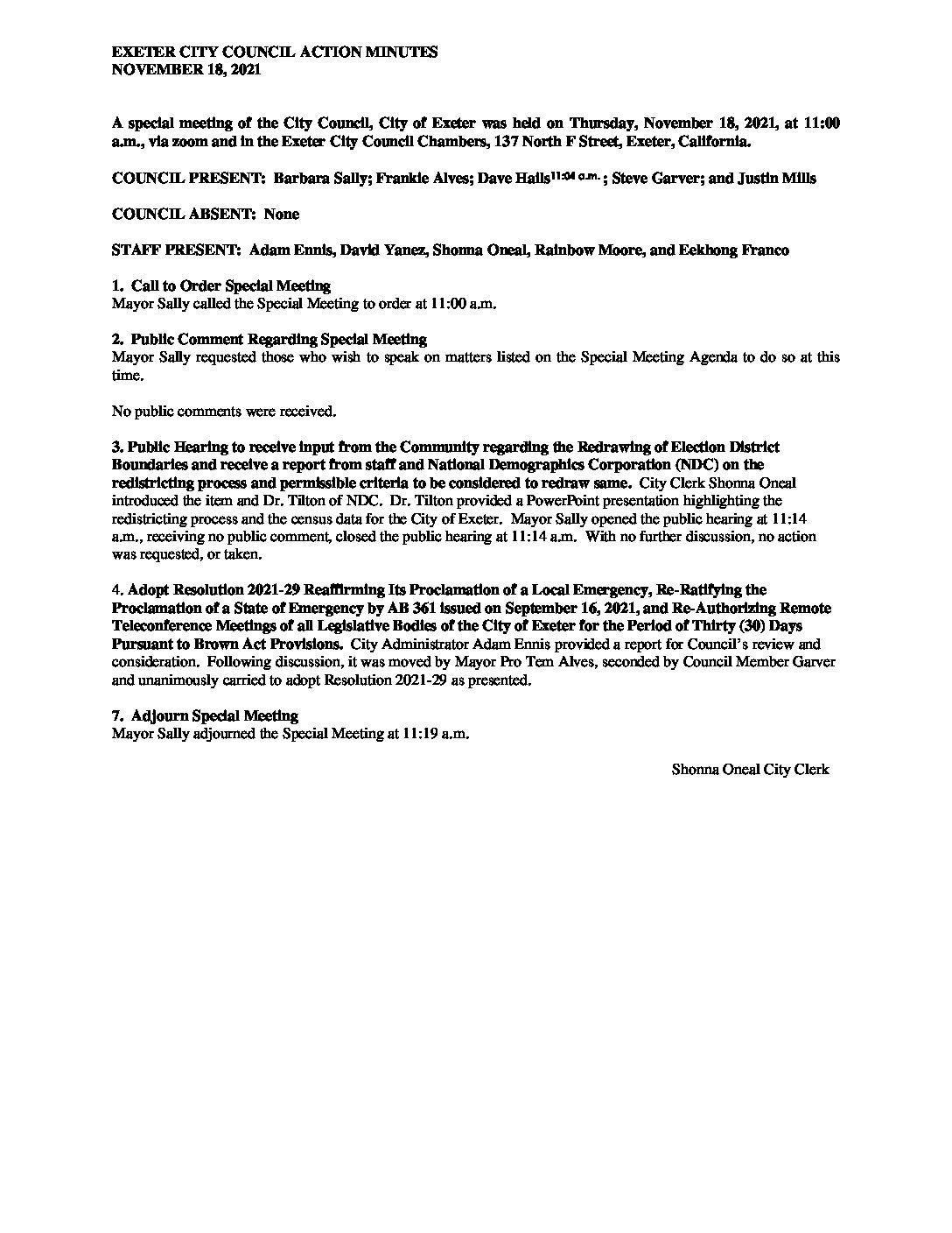 Spcl CC Minutes November 18 2021