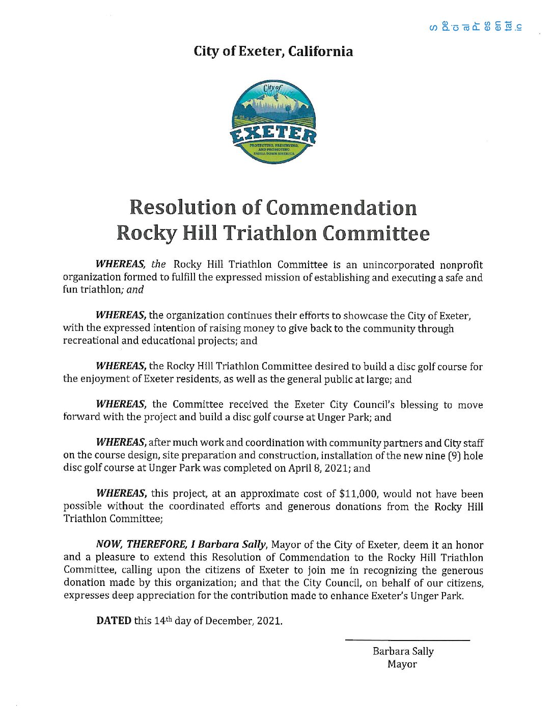 CC Staff Reports G H13 December 14 2021
