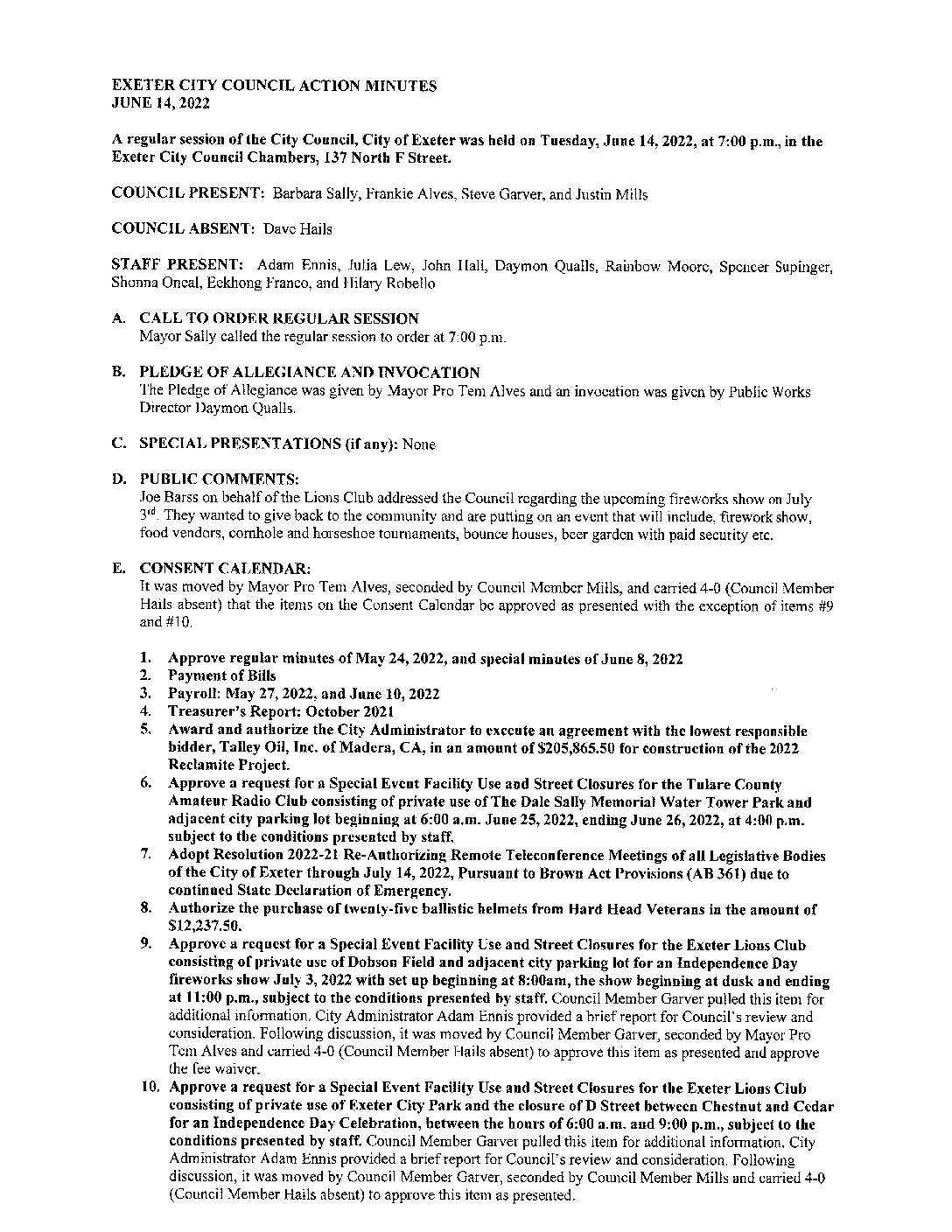 CC Staff Reports June 28 2022