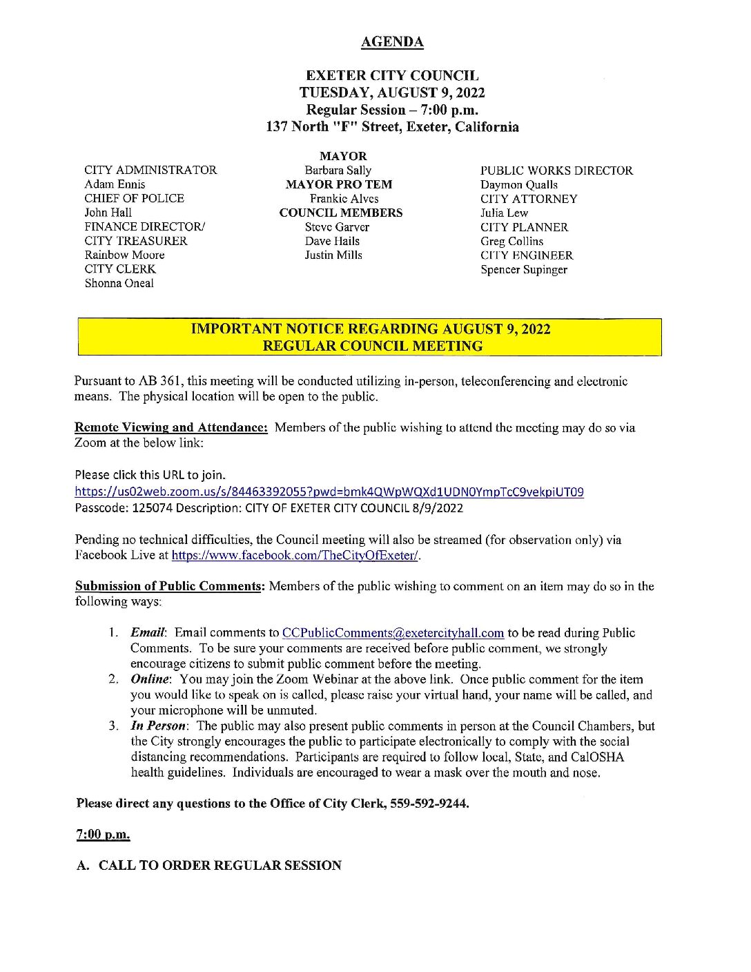 CC Agenda August 9 2022