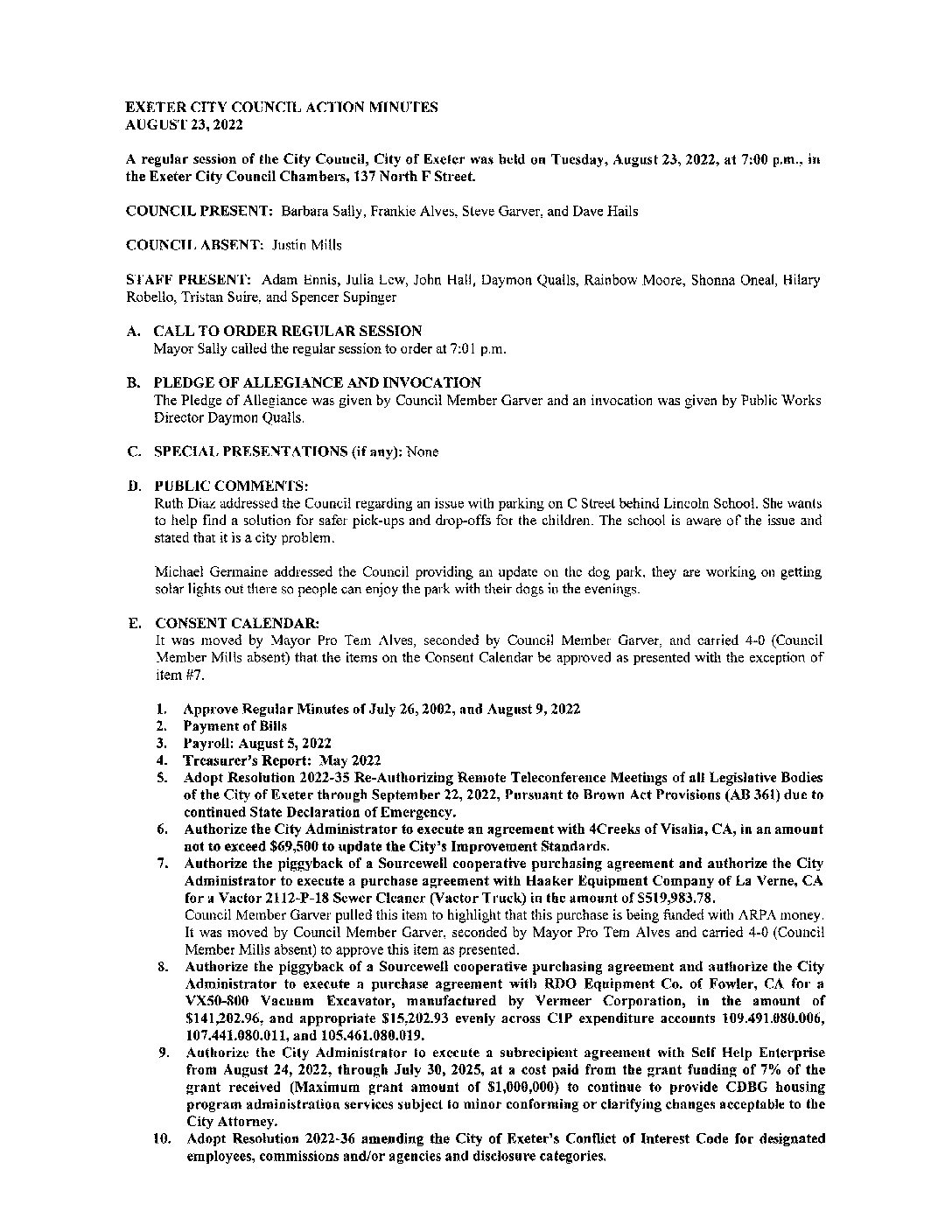 CC Staff Reports September 13 2022