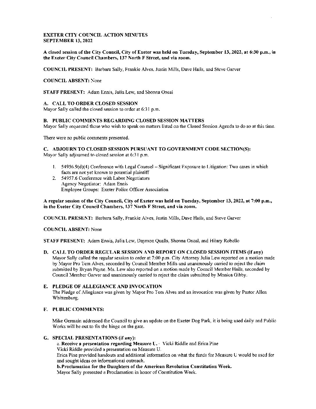 CC Staff Reports October 11 2022