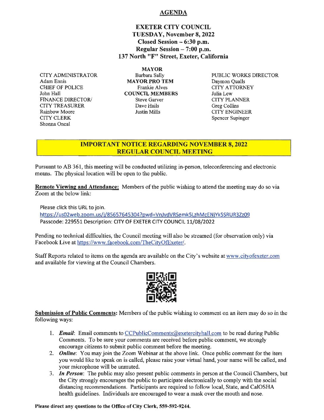CC Agenda November 8 2022