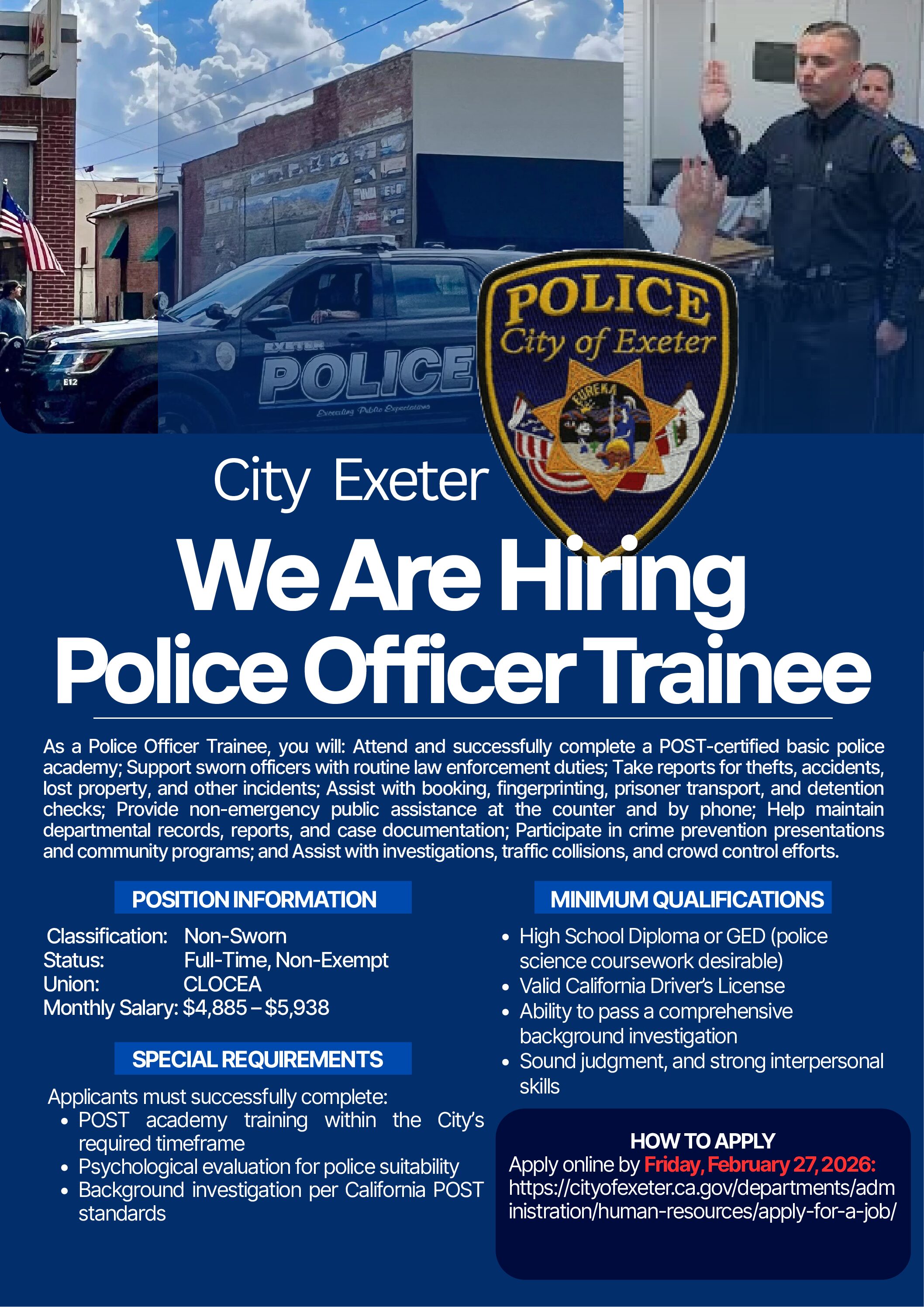 Police Officer Trainee Job Flyer