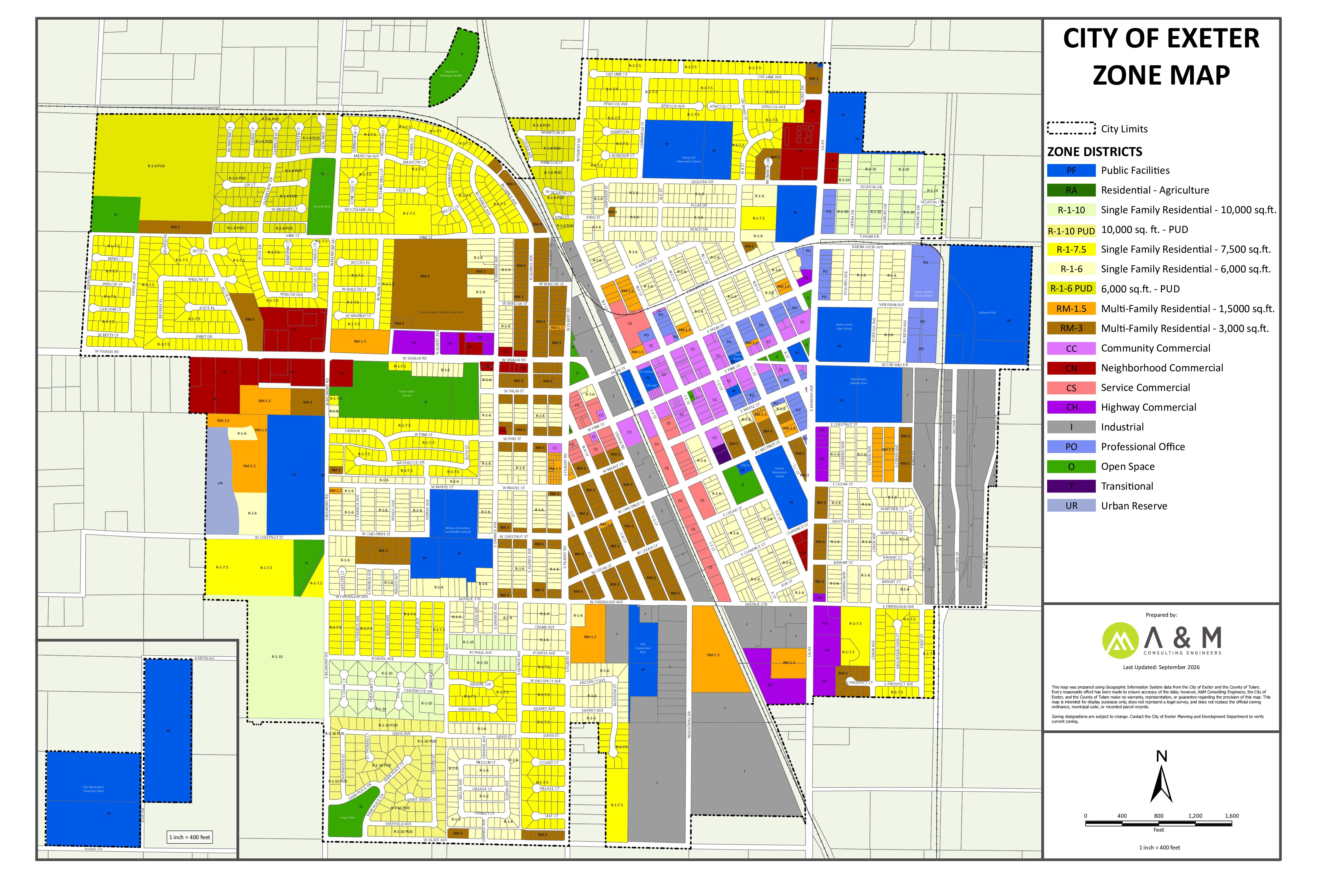 Interactive City of Exeter Zoning Map